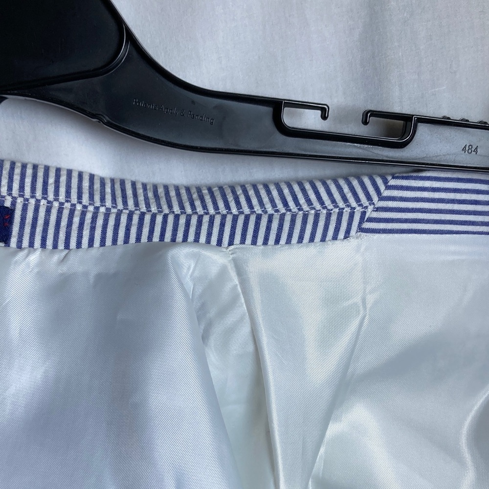 Like New Alan Flusser Classic Puckered Cotton Seersucker in Blue and White 44L - Picture 14 of 16